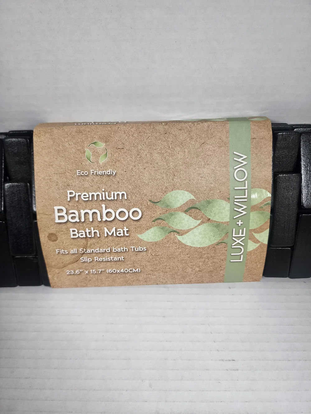Luxe + Willow Premium Bamboo Bath Mat - Black